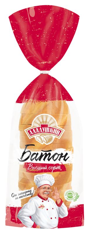 

Батон Аладушкин Высший сорт в нарезке 400 г