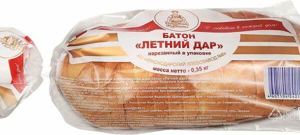 Батон Каравай Кубани Летний Дар нарезка 350 г