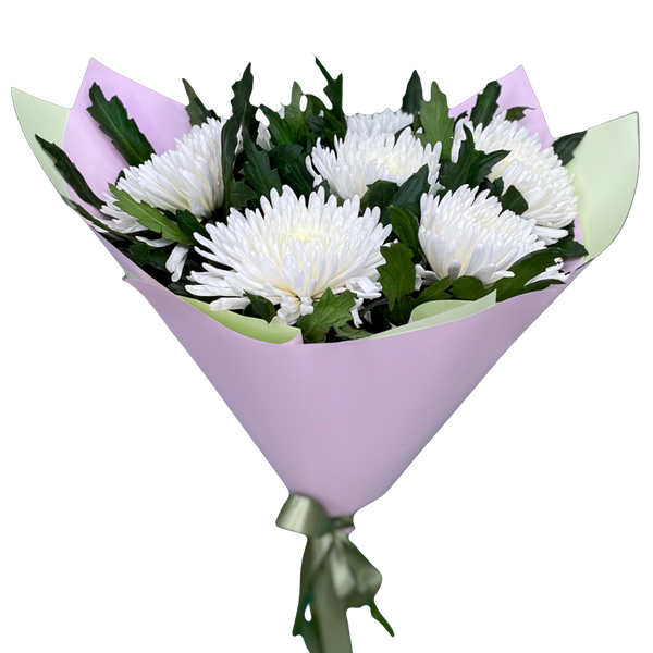 Букет цветов из 7 одноголовых хризантем