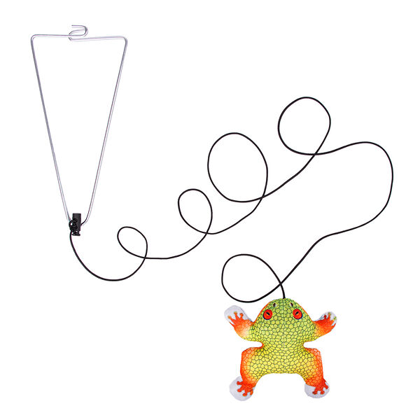 Игрушка для кошек Лягушка на резинке с креплением на дверной проем