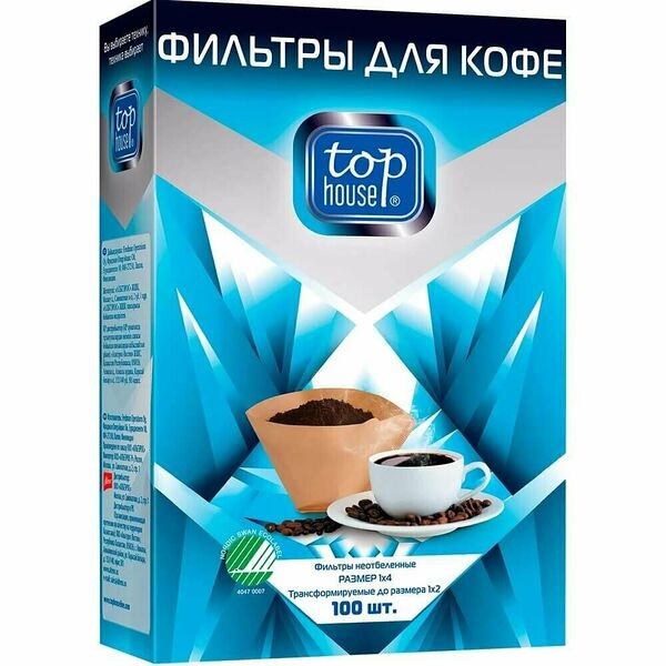 Бумажные одноразовые фильтры Tophouse №4, 100 шт