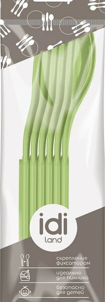 Комплект ложек IdiLand салатовый 6шт