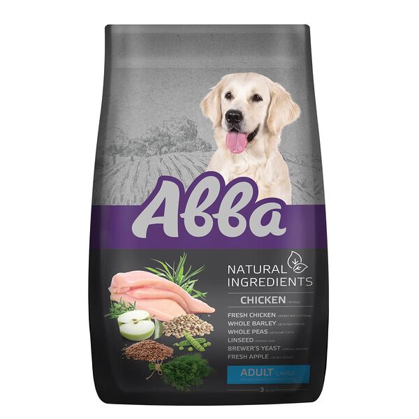 Natural Ingredients корм Aвва для взрослых собак крупных пород с курицей