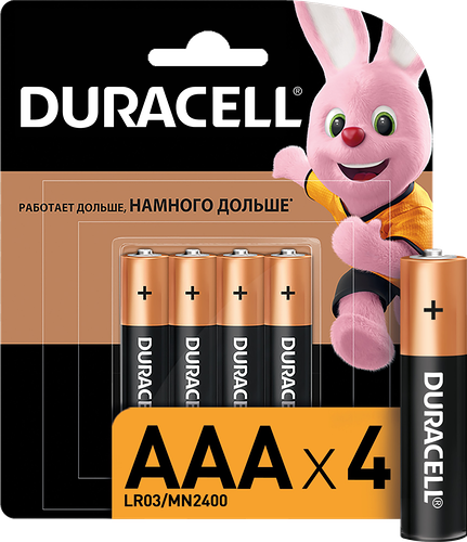 Батарейки Duracell Basic алкалиновые AAA 4шт