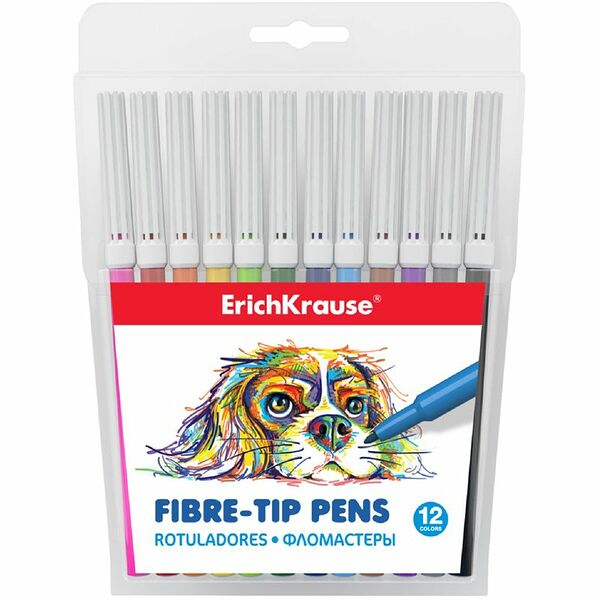 Набор фломастеров Erich Krause Easy Washable 12 цветов