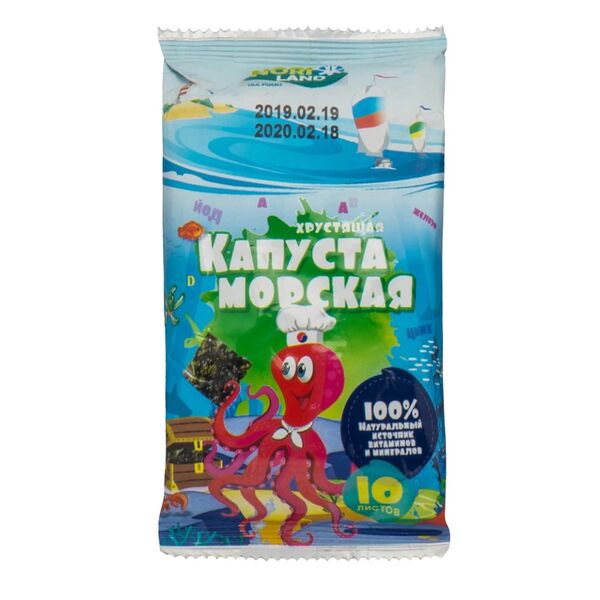 Морская капуста Nori land Осьминожка, сушеная