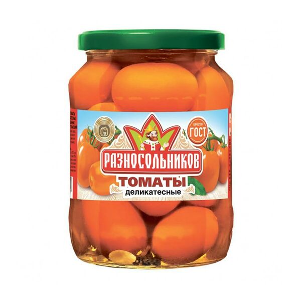 Томаты Разносольников 680 мл консервированные желтые ст/б