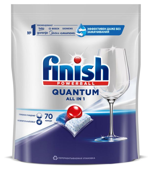 

Таблетки для посудомоечных машин Finish Powerball Quantum, 70 шт