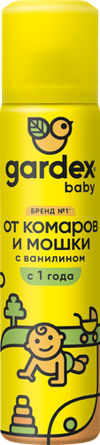 

Аэрозоль Gardex Baby от комаров и мошек для детей от 1 года 80 мл