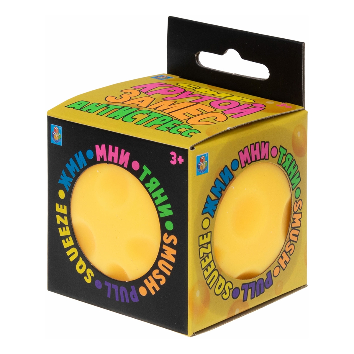 

Игрушка-жмяка 1Toy Крутой замес Сырный кубик, 6 см