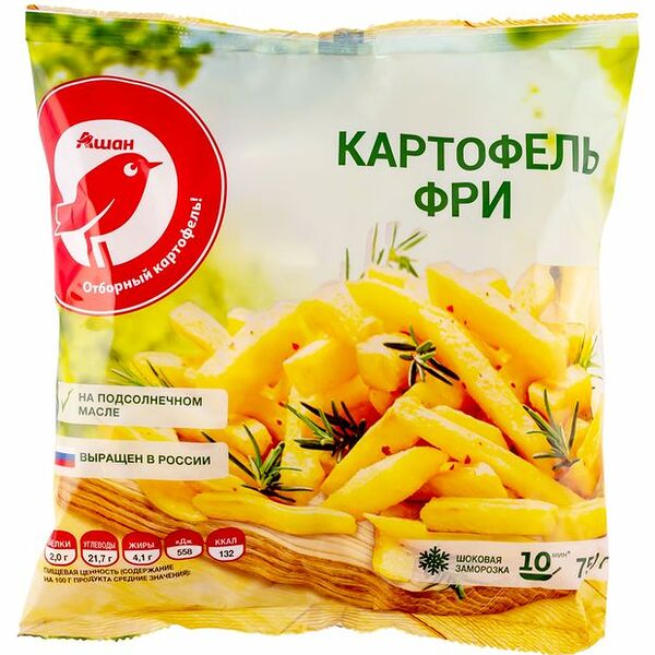 Картофель фри АШАН Красная птица замороженный