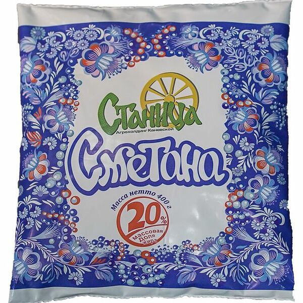 Сметана Станица 20% БЗМЖ 400 г