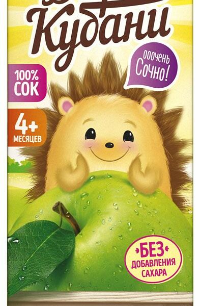 Сок яблочный Дары Кубани осветлённый для детей от 4 месяцев 200 мл