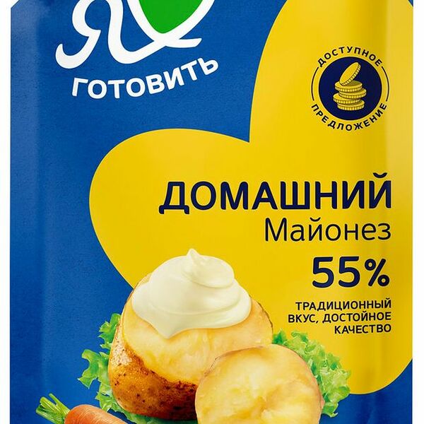Майонез Я люблю готовить Домашний 55% 390 мл