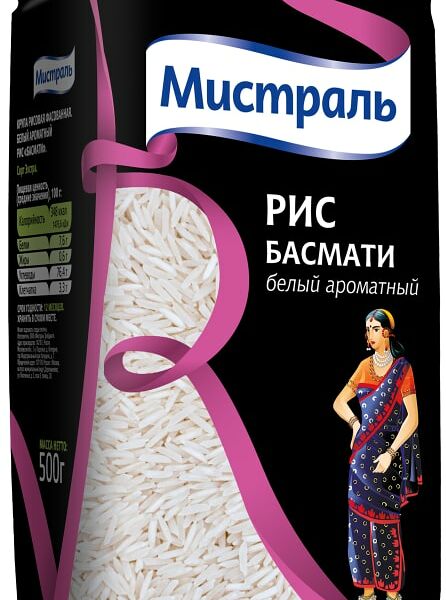Рис Мистраль Басмати белый ароматный 500г