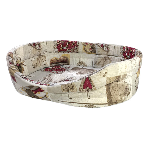 Dono Della Лежанка овальная Сердечки 40 х 27 х 12 см.