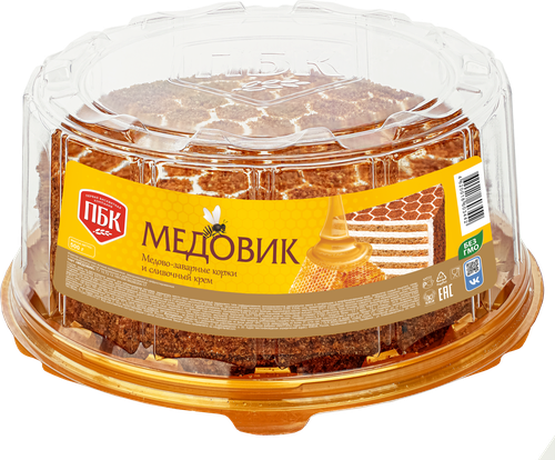 

Торт Первая бисквитная компания Медовик со сливочным кремом 500 г