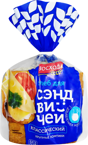 

Хлеб Восход для тостов пшеничный формовой нарезка 300 г