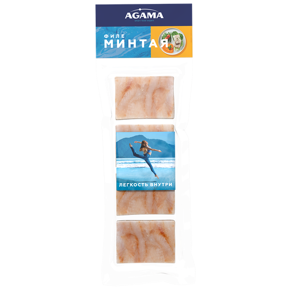 Минтай замороженный Agama филе порционное, 400г