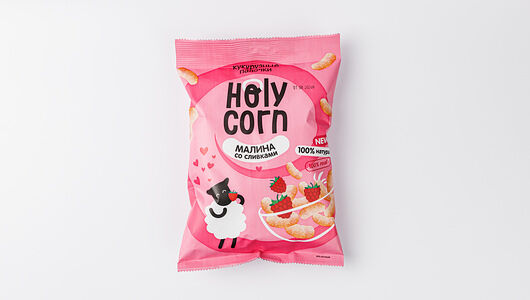 Кукурузные палочки Holy Corn малина со сливками 50г