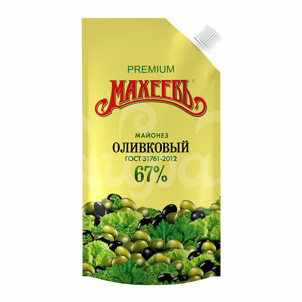 Майонез Махеев 67% 190гр Оливковый дой-пак