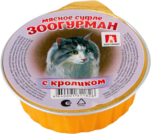 

Влажный корм для кошек Зоогурман Мясное Суфле, кролик 100 г