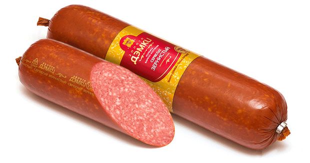 

Колбаса Золото Дэмки сервелат Зернистый варено-копченый вес