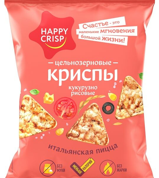 Чипсы Happy Crisp кукрузно-рисовые Пицца 50г