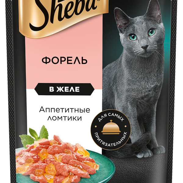 Влажный корм для кошек Sheba® Ломтики в желе с форелью, 75г