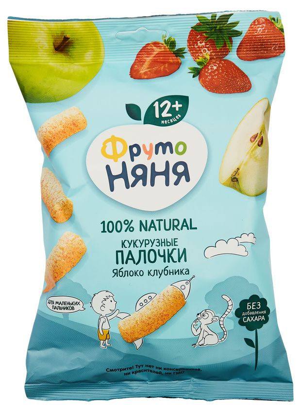 

Палочки кукурузные ФрутоНяня яблоко-клубника 20г