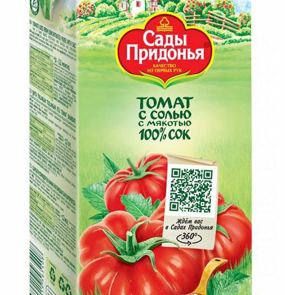 Сок Томат с солью и мякотью Сады Придонья 2 л
