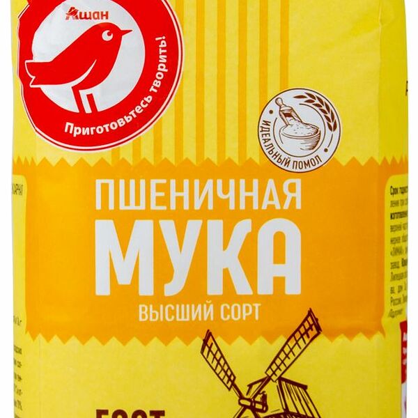 Мука Ашан Красная Птица пшеничная