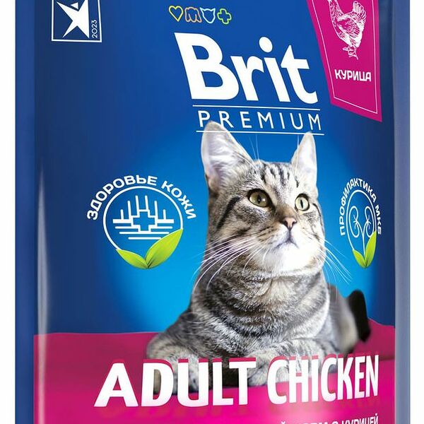 Корм Brit Brit Premium Cat Adult Chicken с курицей для взрослых кошек 2 кг
