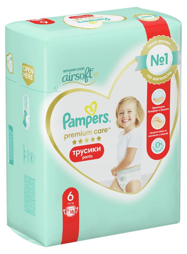 

Трусики-подгузники Pampers Premium Care 6 15+ кг 18 шт.