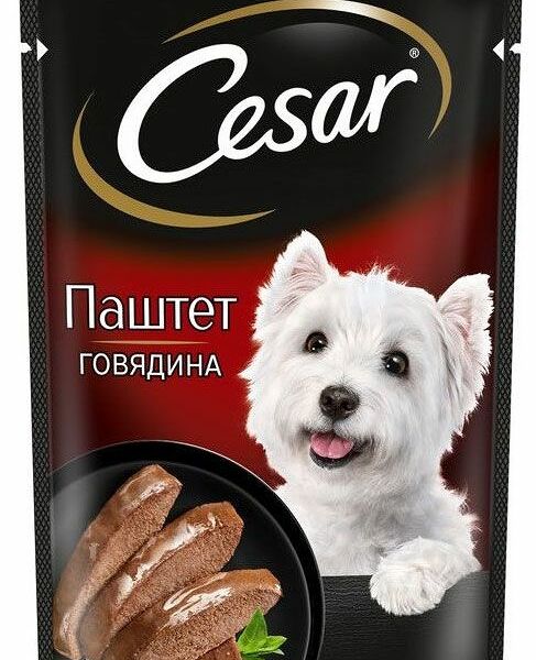 Влажный корм Cesar с говядиной для взрослых собак всех пород 80 г