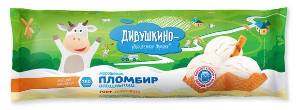 

Мороженое Дивушкино пломбир ванильный, брикет 380 г