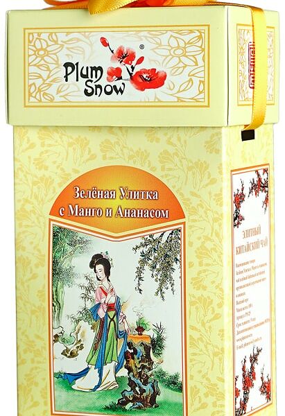 Чай зеленый Plum Snow Зеленая Улитка с Манго и Ананасом 100г
