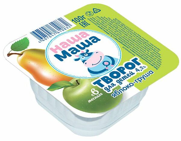 Творог для детей Наша Маша яблоко-груша, с 6 месяцев, 4.2% 100 г