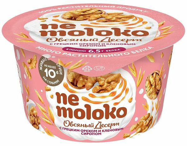 Десерт овсяный Nemoloko с грецким орехом и кленовым сиропом 130 г