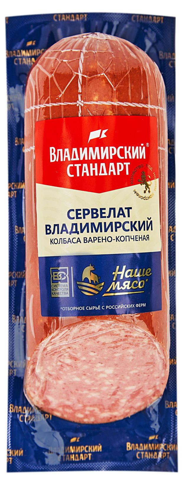 

Колбаса Владимирский Стандарт Сервелат Владимирский варено-копченый 350г