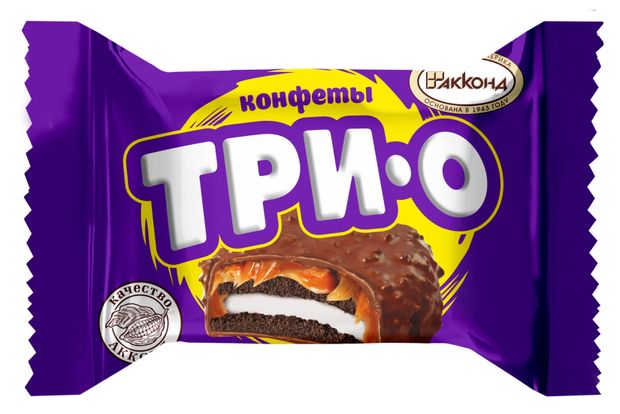 

Конфеты Акконд Трио с печеньем карамелью и начинкой со вкусом пломбира вес