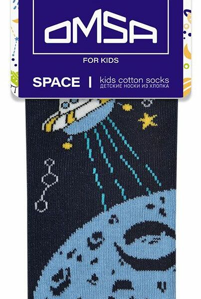 Носки детские Omsa Kids космос Blu/Rosso, размер 27-30
