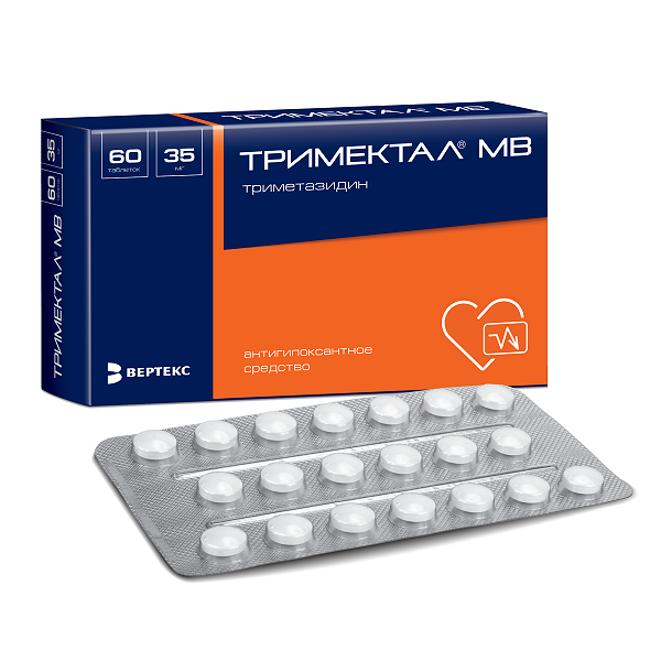 Тримектал МВ таблетки с модифицированным высвобождением 35 мг 60 шт