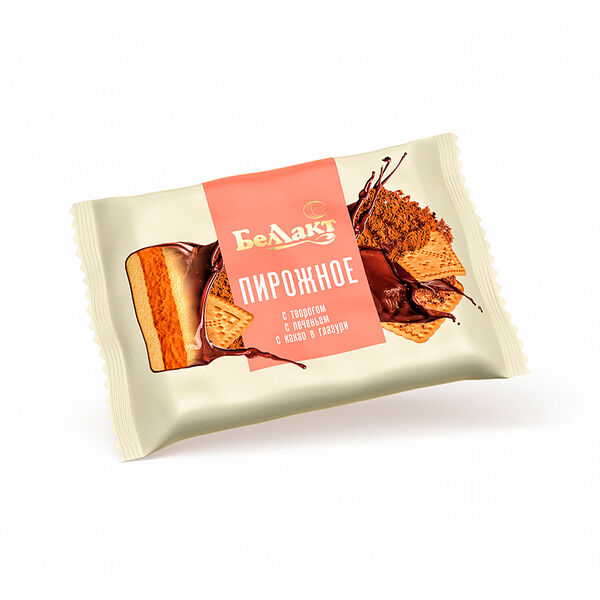 Пирожное с творогом с печеньем жир. 24% с какао в глаз 75 гр Беллакт