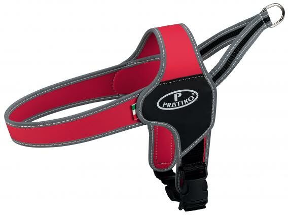 Шлейка для собак Pratiko, M, обхват груди 50-65 см, красная