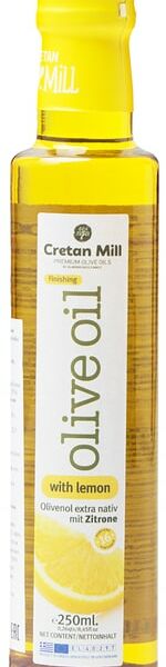 Масло оливковое Cretan Mill Extra Virgin нерафинированное с лимоном 250мл