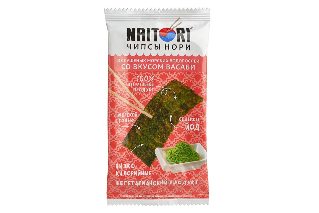 

Чипсы Naitori нори из сушеных морских водорослей васаби 3 г