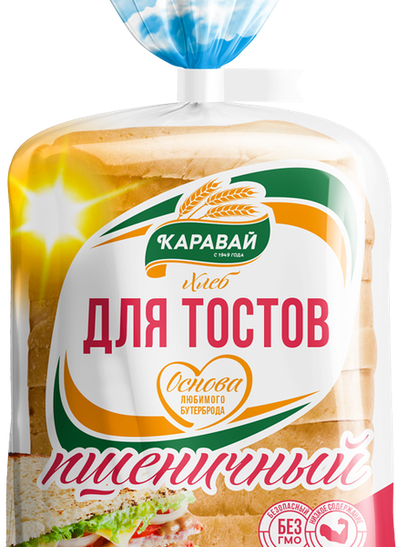 Хлеб Каравай Для Тостов пшеничный в нарезке