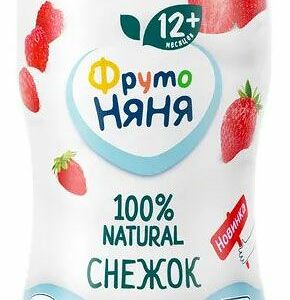 Продукт кисломолочный Фрутоняня Снежок с клубникой и земляникой 2%, 200г