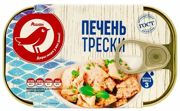 Печень трески АШАН Красная птица